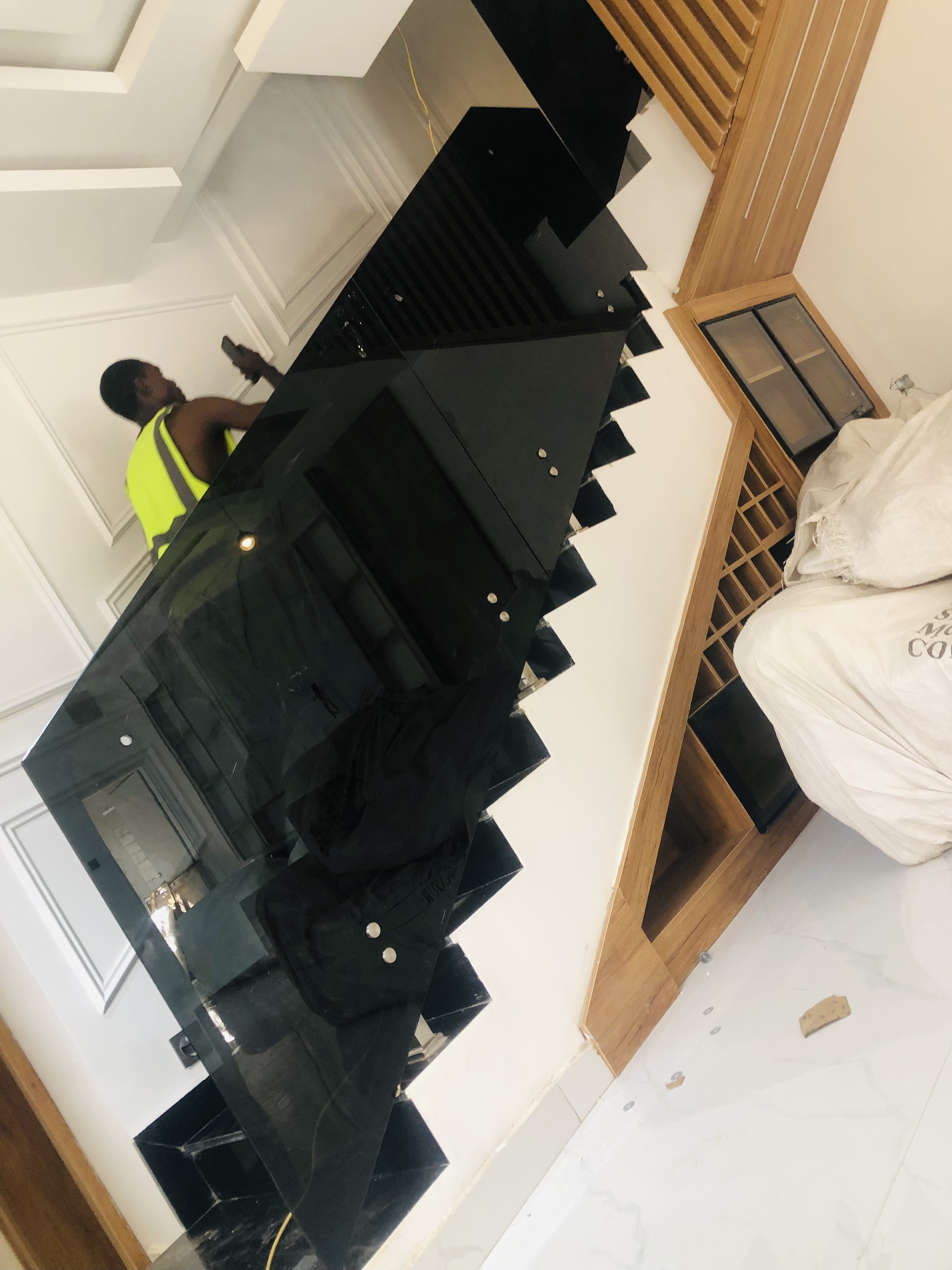 Glass Staircase with Stainless Steel Railing (Grey Tinted Finish)