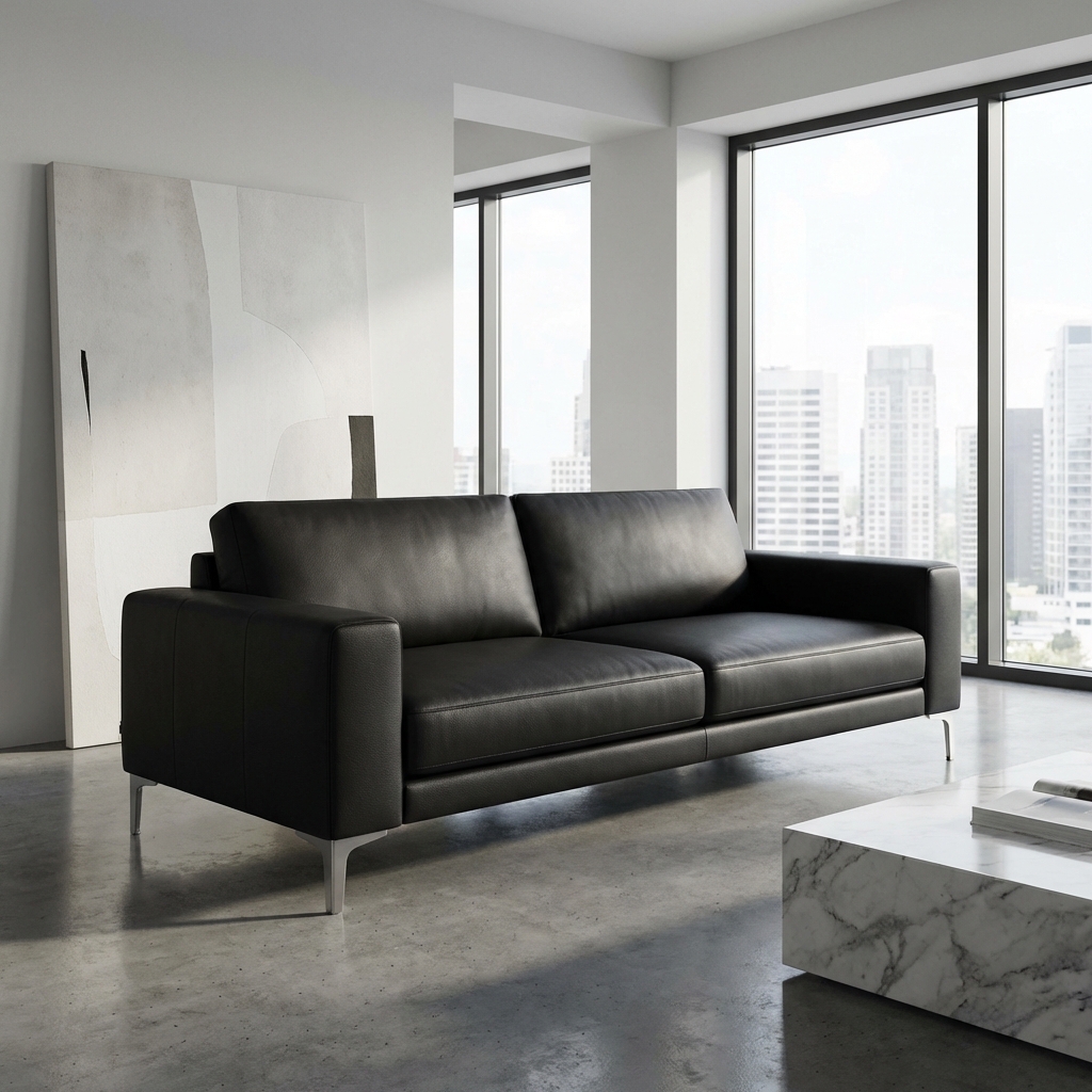 Black Leather Sofa